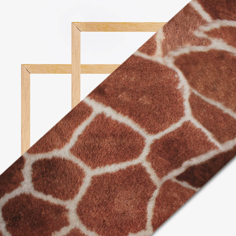 Gingerbread Brown And Pearl White Leopard Animal Digital Print Georgette Fabric - Fabcurate