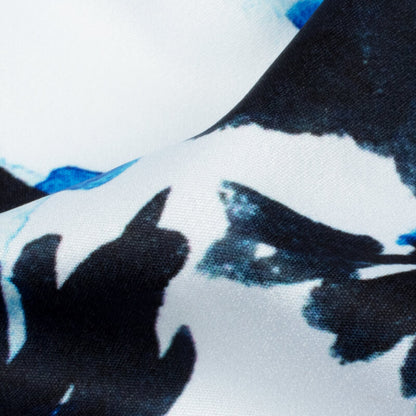 Black And White Animal Pattern Digital Print Crepe Fabric - Fabcurate
