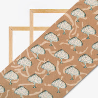 Peanut Brown And Cream Ethnic Pattern Digital Print Cotton Cambric Fabric