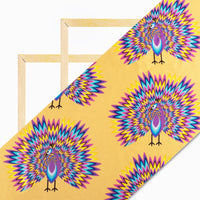 Butter Yellow And Lavender Purple Geometric Pattern Illusion Digital Print Japan Satin Fabric - Fabcurate
