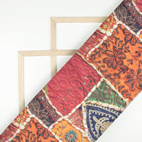 Multi-Color Gamthee Pattern Digital Printed Japan Satin Fabric
