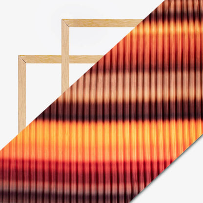 Brown And Yellow Tye And Dye Pattern Digital Print Japan Satin Pleated Fabric