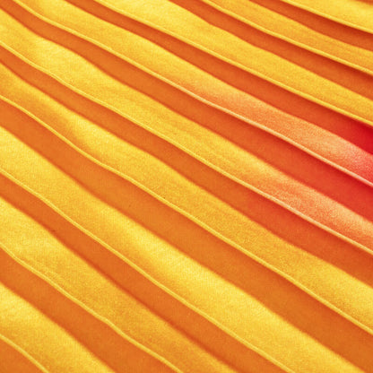 Yellow And Orange Tye And Dye Pattern Digital Print Japan Satin Pleated Fabric
