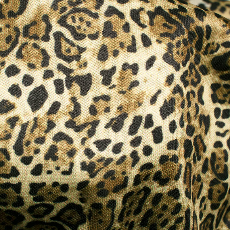 Tortilla Brown And Black Leapord Animal Pattern Digital Print Lycra Fabric (Width 56 Inches) - Fabcurate