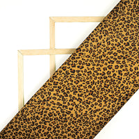 Copper Beige And Black Leapord Animal Pattern Digital Print Lycra Fabric (Width 56 Inches)