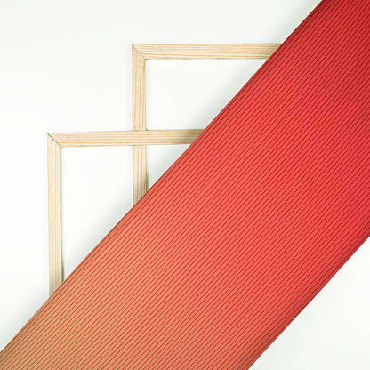 Orange And Beige Ombre Pattern Digital Print American Crepe Pleated Fabric