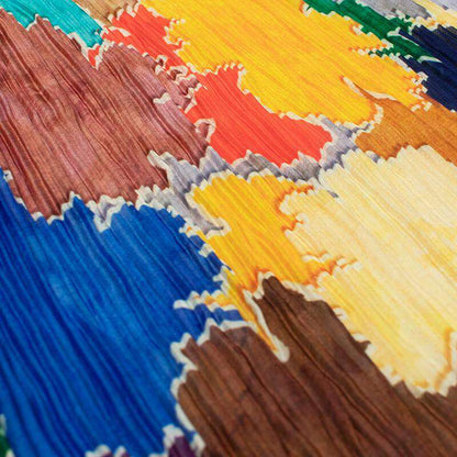 Multi-Colour Abstract Pattern Digital Print Georgette Satin Pleated Fabric