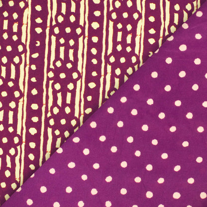 Purple And Cream Stripes Pattern Digital Print Crepe Satin Fabric