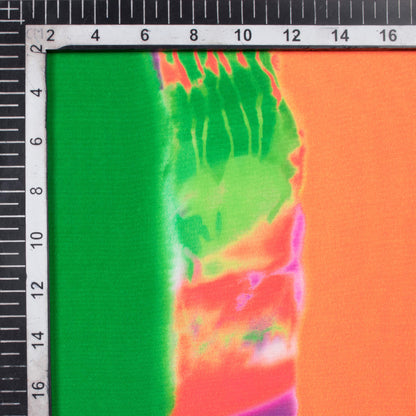 Multi-Color Tie & Dye Pattern Digital Print French Crepe Fabric - Fabcurate
