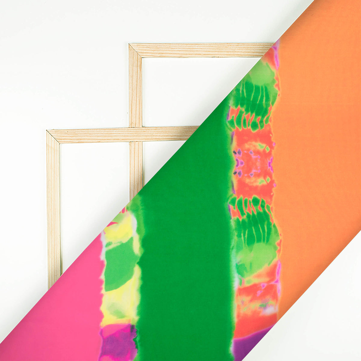 Multi-Color Tie & Dye Pattern Digital Print French Crepe Fabric - Fabcurate