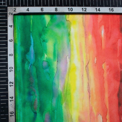 Multi-Color Rainbow Pattern Digital Print Georgette Fabric