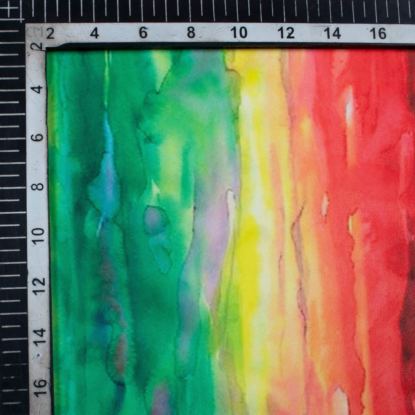 (Cut Piece 0.6 Mtr) Multi-Color Rainbow Pattern Digital Print Georgette Fabric