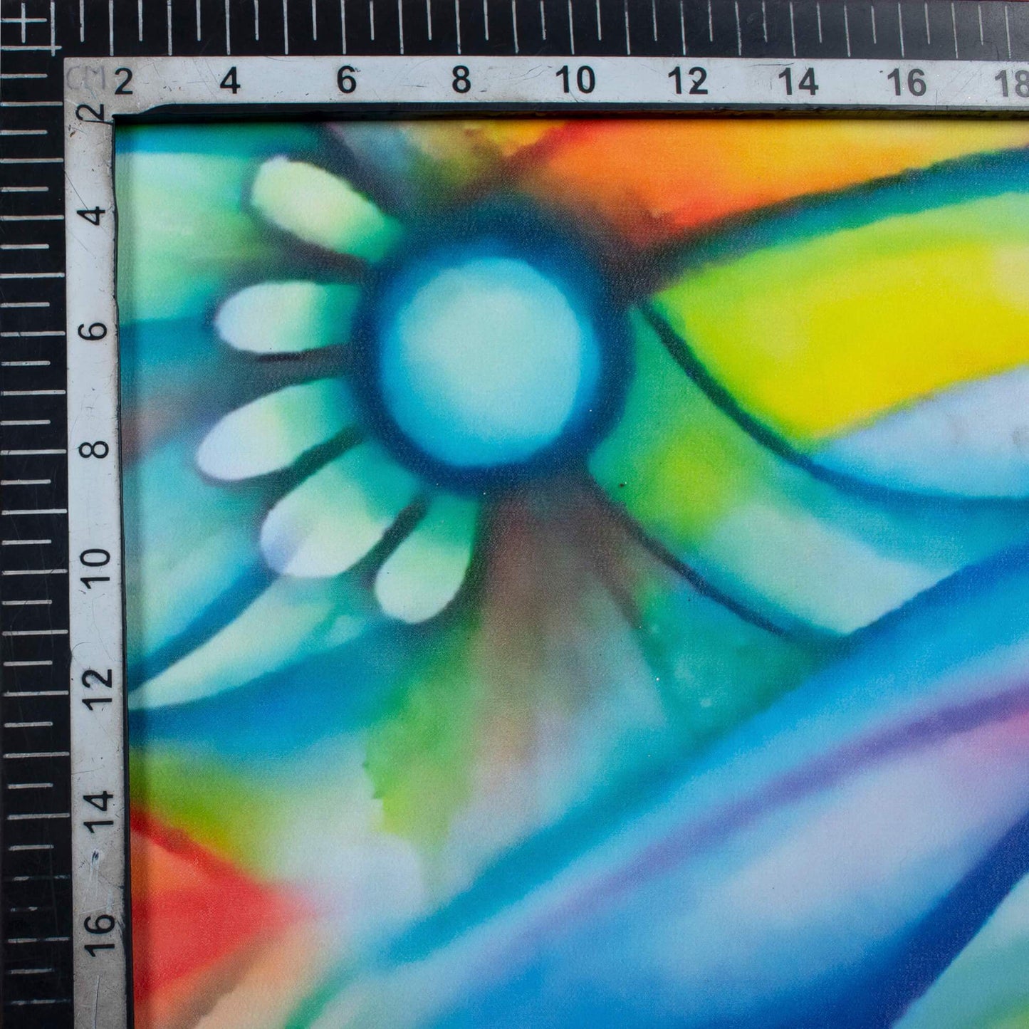 (Cut Piece 1 Mtr) Multi-Color Rainbow Pattern Digital Print Georgette Fabric
