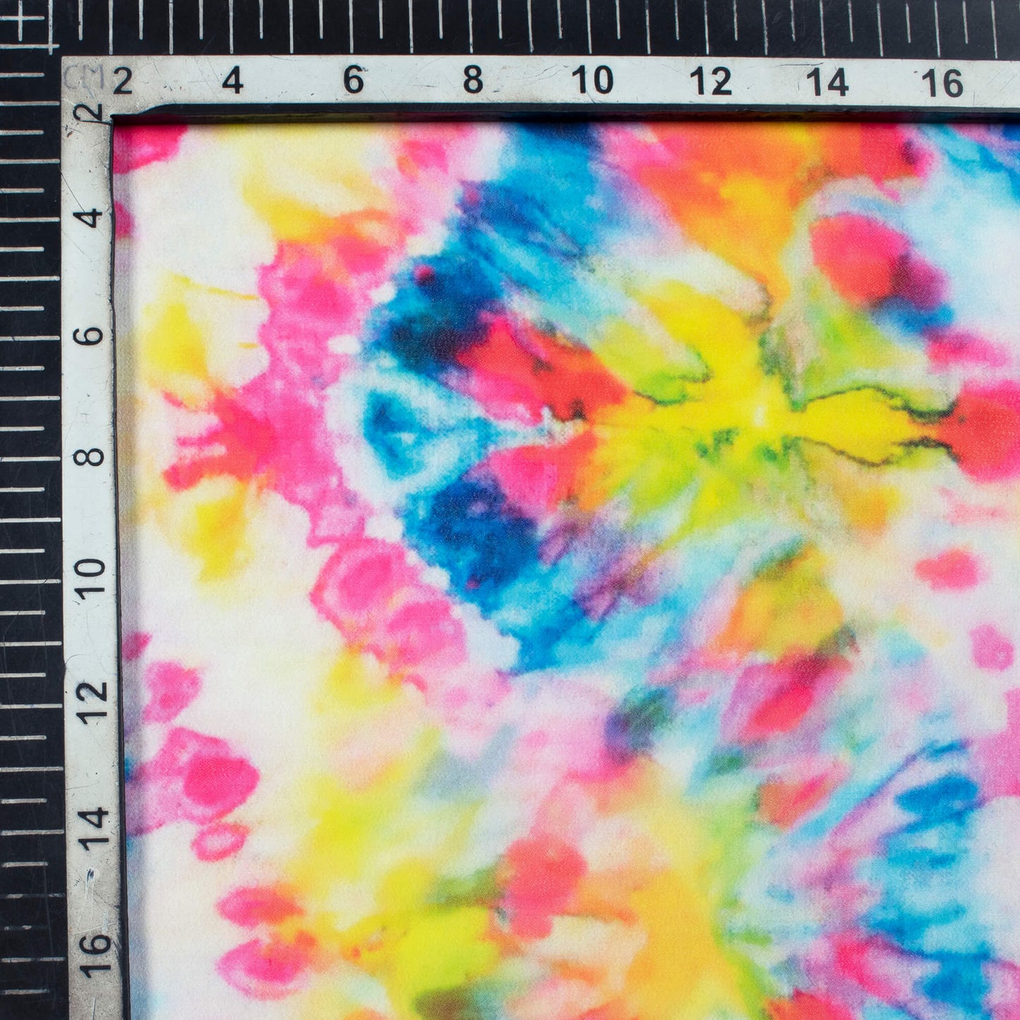 Fuchsia And Yellow Rainbow Pattern Digital Print Georgette Fabric