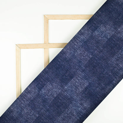 Yale Blue Deniim Pattern Digital Print Rayon Fabric