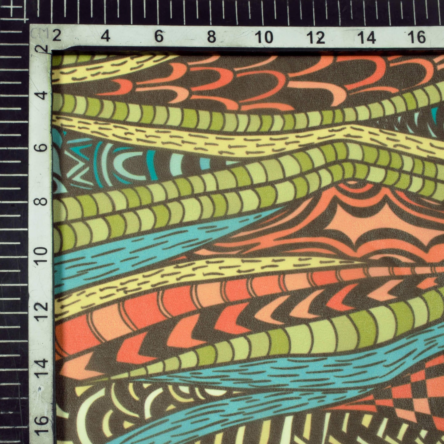 Multi-Color Tropical Pattern Digital Print Georgette Fabric