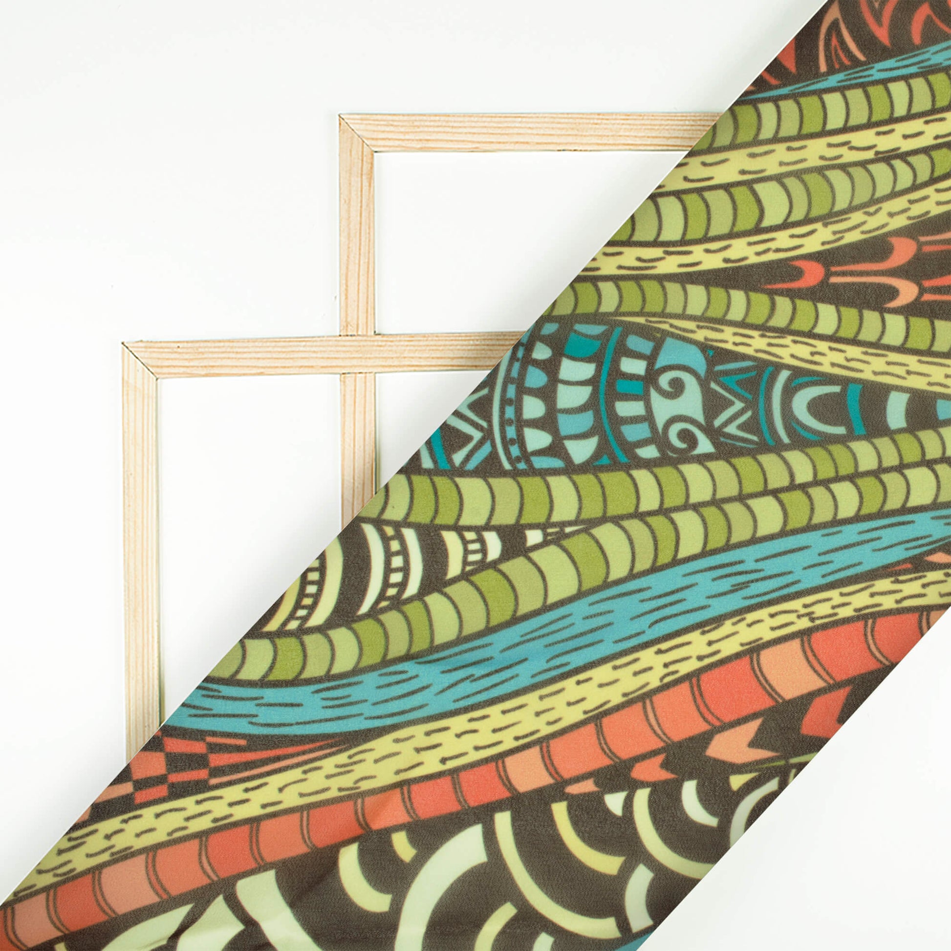 Multi-Color Tropical Pattern Digital Print Georgette Fabric - Fabcurate