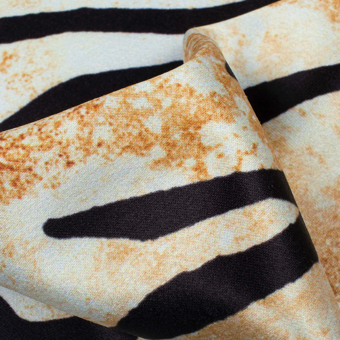 Tortilla Brown And Black Animal Pattern Digital Print Lush Satin Fabric