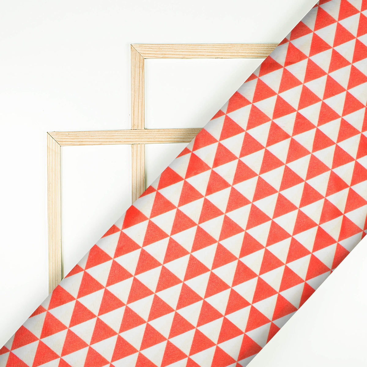 Red And Oyster Cream Christmas Pattern Digital Print Crepe Silk Fabric - Fabcurate