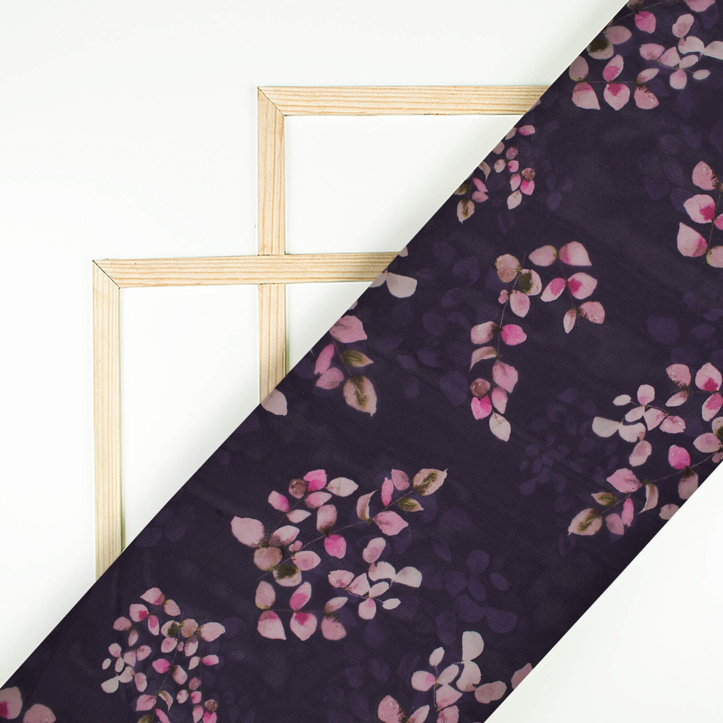 Purple And Pink Floral Pattern Digital Print Organza Satin Fabric