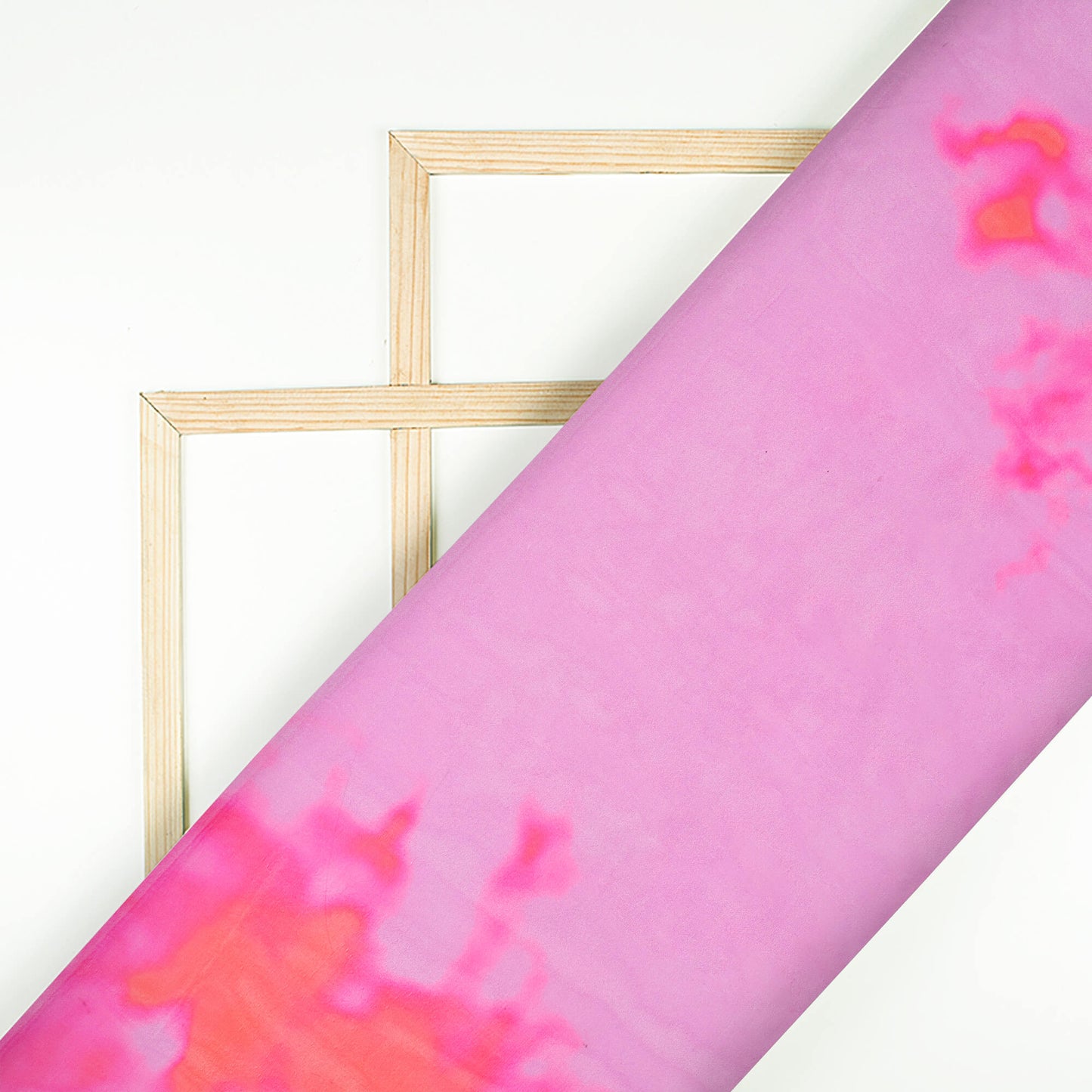 Pink And Fuchsia Abstract Pattern Digital Print Premium Liquid Organza Fabric - Fabcurate