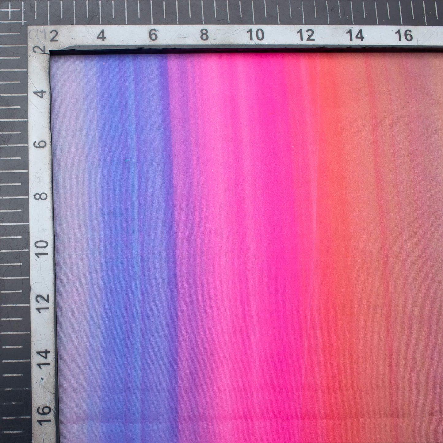 Multi-Color Stripes Pattern Digital Print Premium Liquid Organza Fabric - Fabcurate