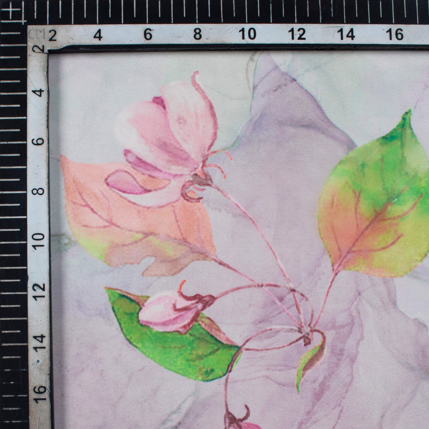Heather Purple And Green Marble Pattern Digital Print Premium Organza Fabric - Fabcurate