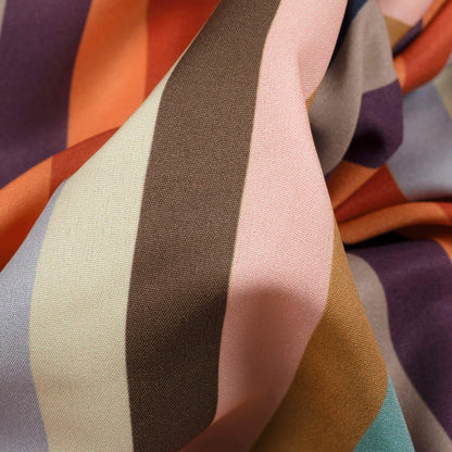 Multi-Color Stripes Pattern Digital Print Ultra Premium Butter Crepe Fabric