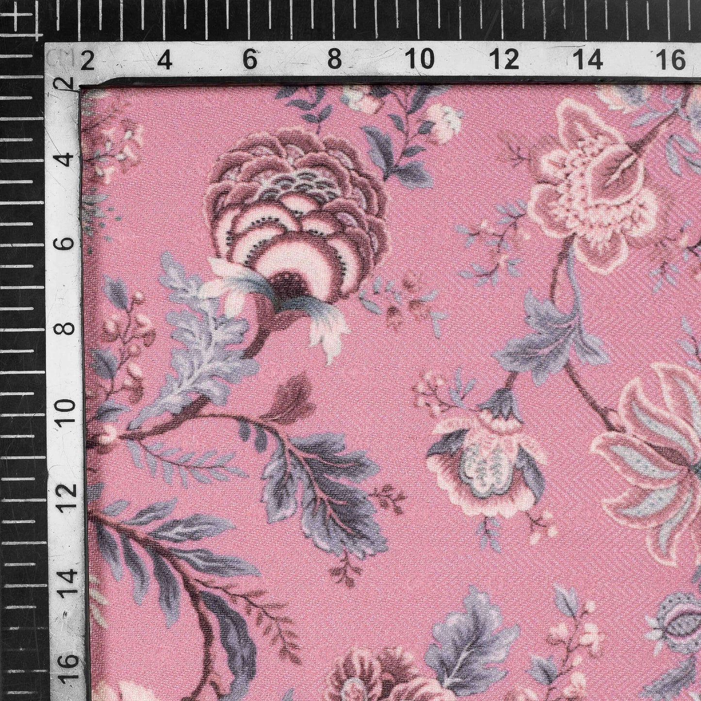 Amaranth Pink Floral Pattern Digital Print Elegant Blend Pashmina Fabric - Fabcurate