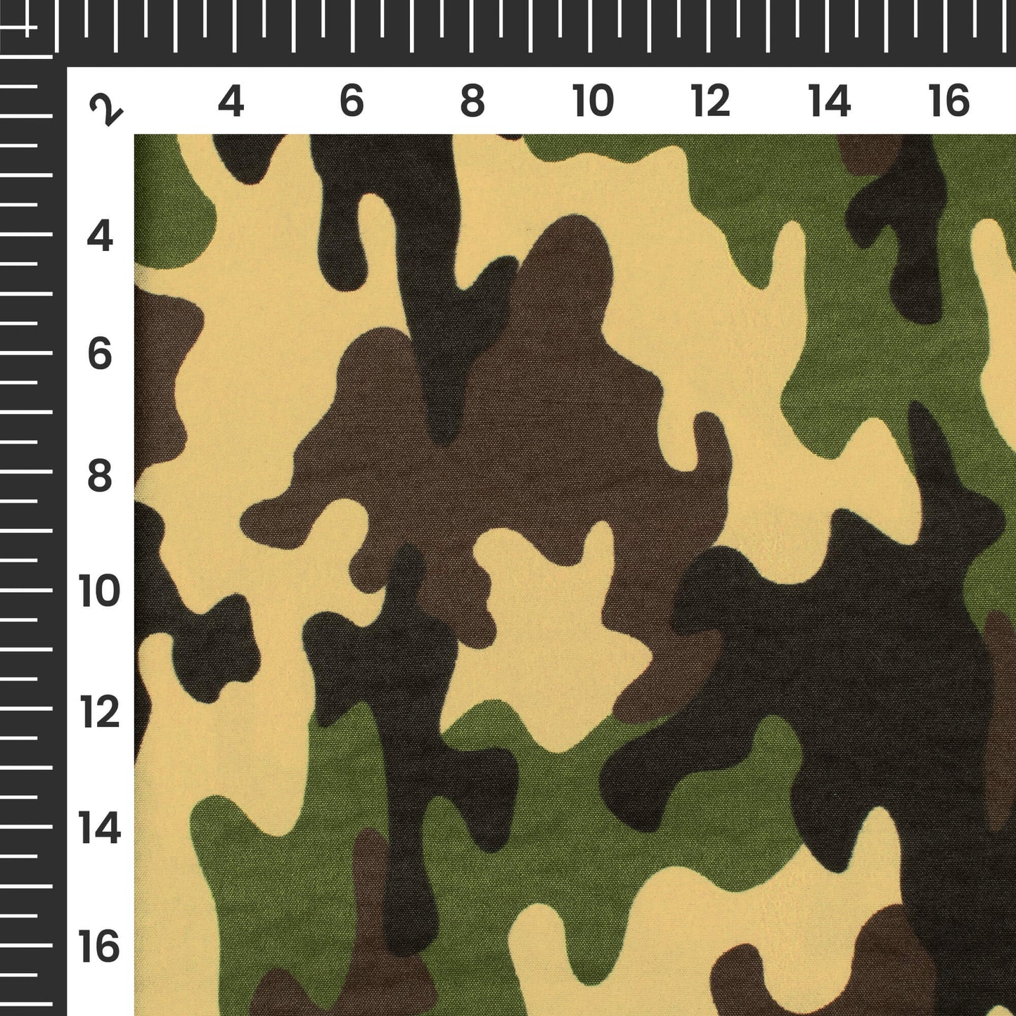 Ivory Cream And Black Camouflage Digital Print Ultra Premium Butter Crepe Fabric