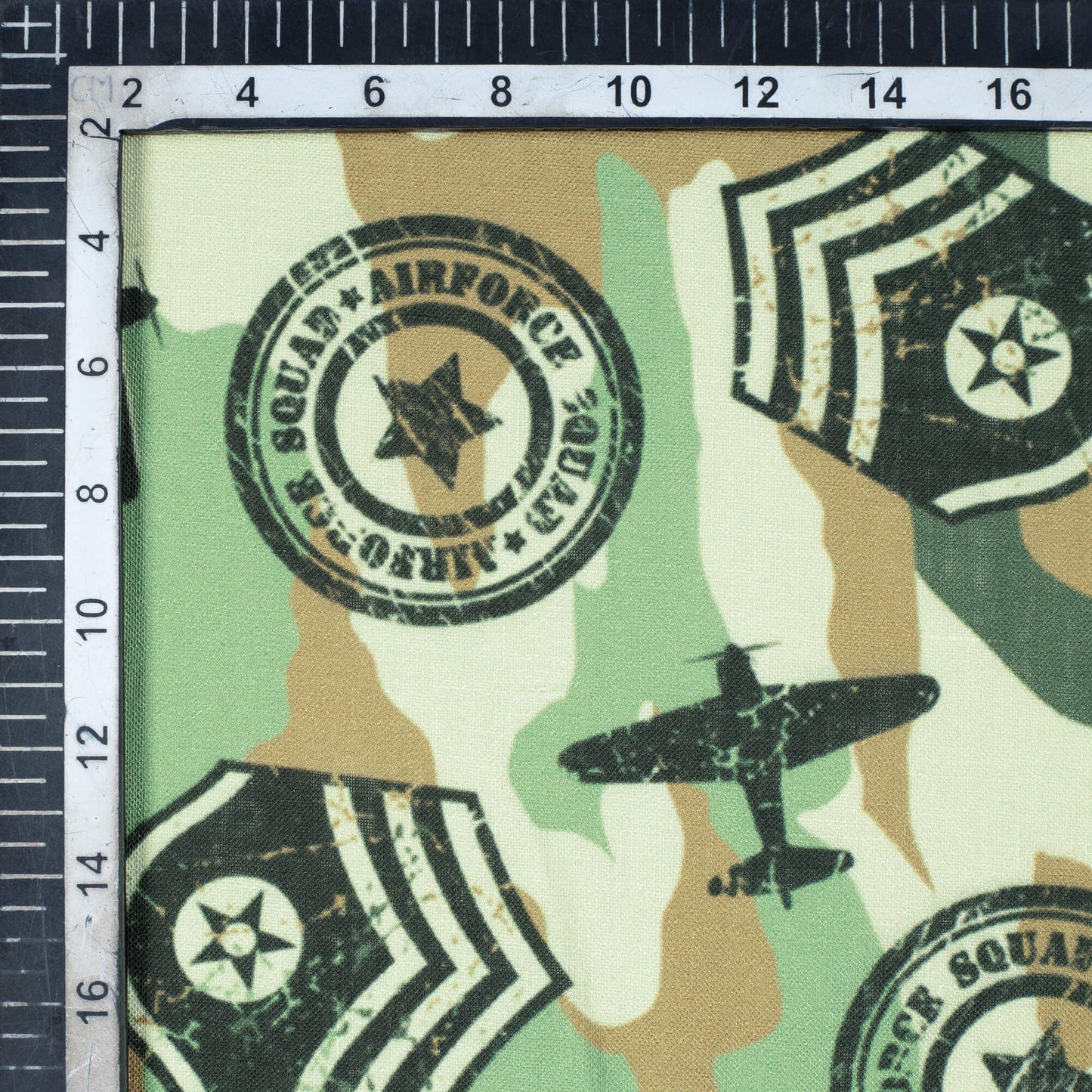 Army Green And Black Camouflage Digital Print Linen Textured Fabric (Width 56 Inches) - Fabcurate