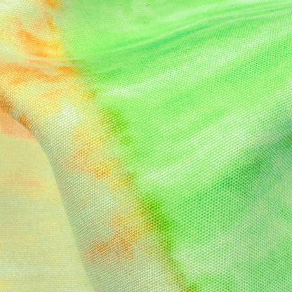 Tri-Color Tie & Dye Pattern Digital Print Ultra Premium Butter Crepe Fabric - Fabcurate