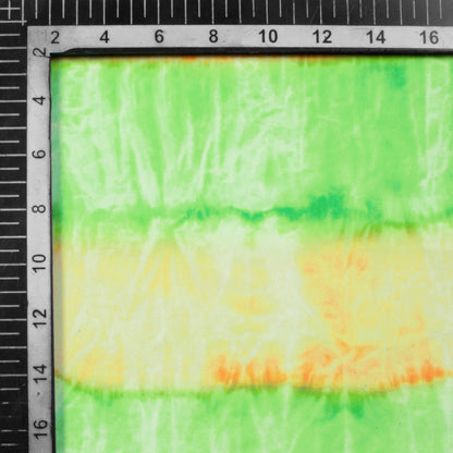 Tri-Color Tie & Dye Pattern Digital Print Ultra Premium Butter Crepe Fabric - Fabcurate