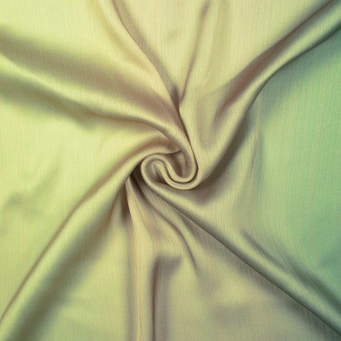 Green And Grey Ombre Pattern Digital Print Chiffon Satin Fabric - Fabcurate
