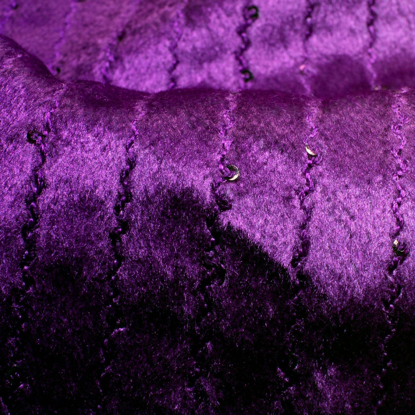 Purple Ombre Pattern Sequins Digital Print Superior Velvet Fabric (Width 54 Inches) - Fabcurate