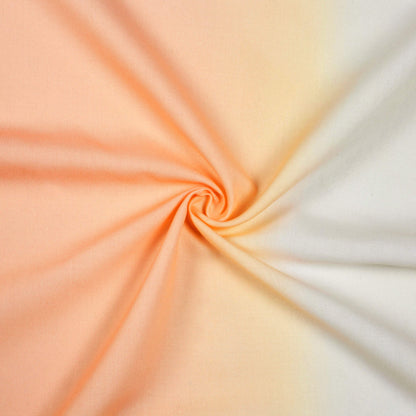 Peach And Off White Ombre Pattern Digital Print Rayon Fabric