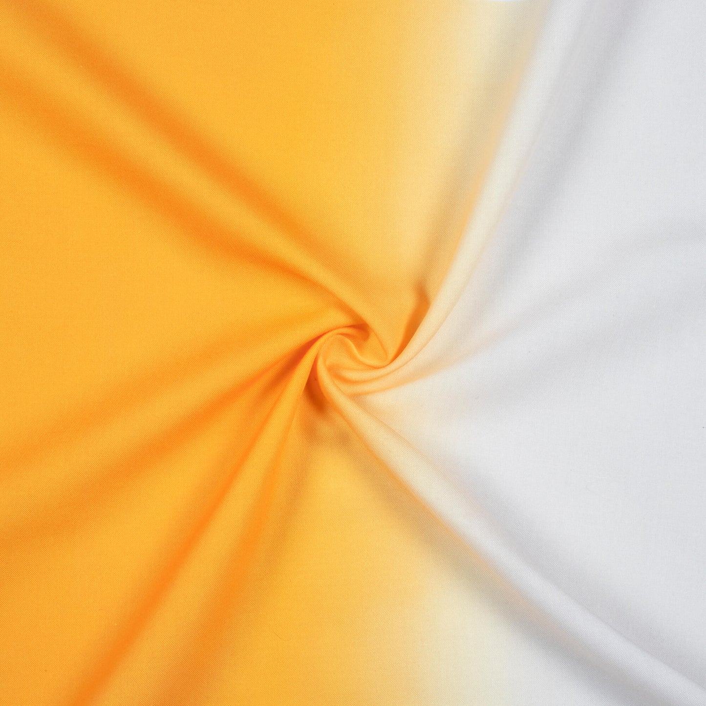 Royal Orange And Off White Ombre Pattern Digital Print Rayon Fabric - Fabcurate
