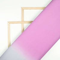 Taffy Pink And Off White Ombre Pattern Digital Print Rayon Fabric - Fabcurate