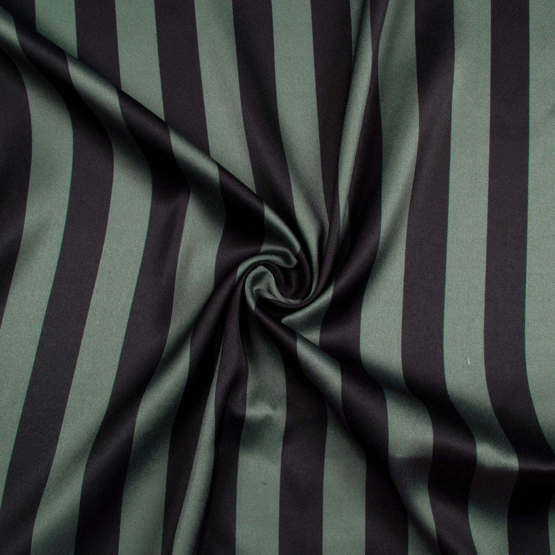 Black And Grey Stripes Pattern Digital Print Japan Satin Fabric - Fabcurate