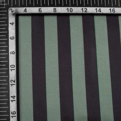 Black And Grey Stripes Pattern Digital Print Japan Satin Fabric - Fabcurate