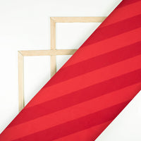 Vermilion Red Stripes Pattern Digital Print Ultra Premium Butter Crepe Fabric - Fabcurate
