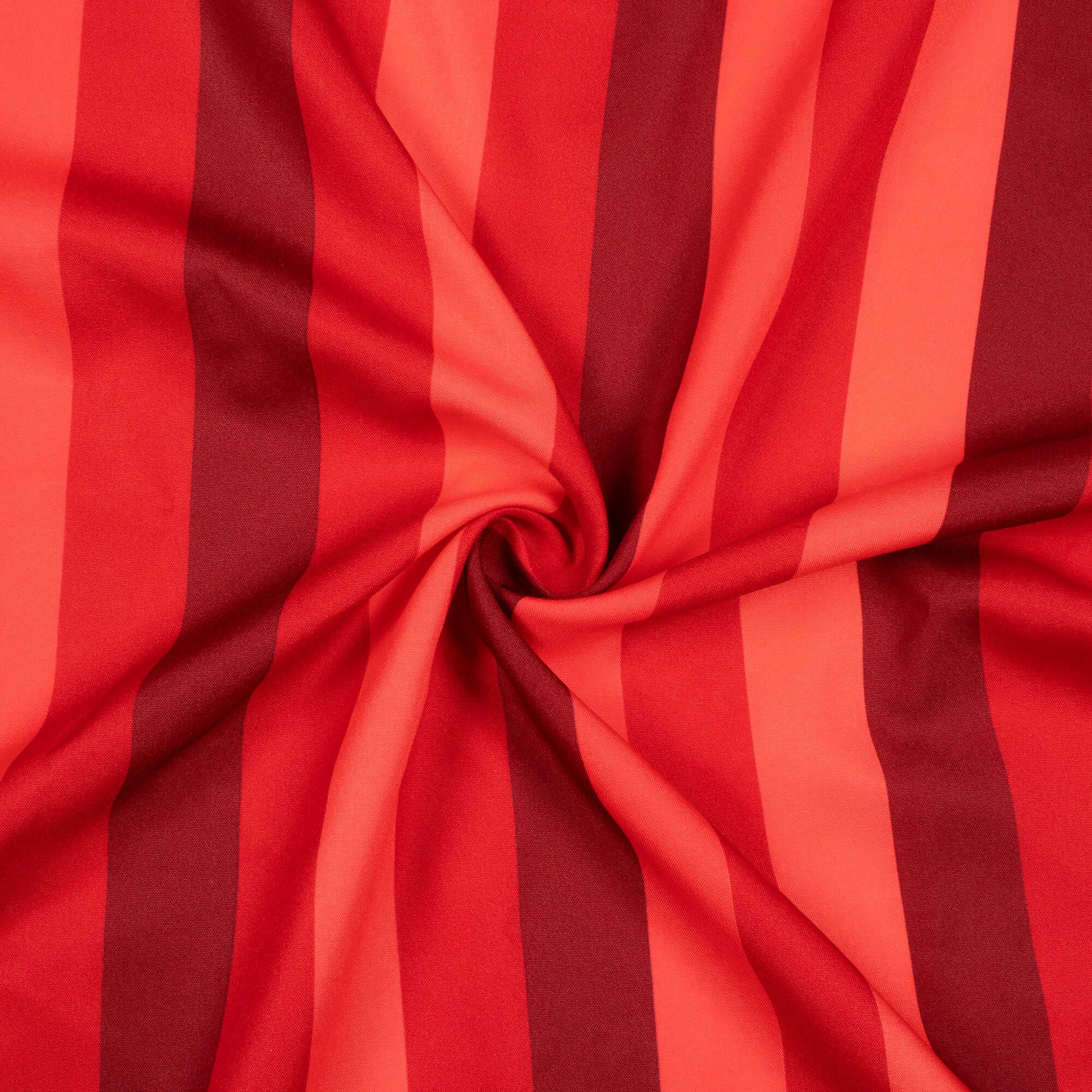Vermilion Red And Maroon Stripes Pattern Digital Print Ultra Premium Butter Crepe Fabric - Fabcurate