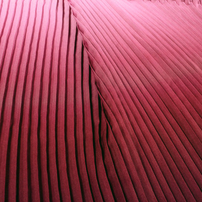 Maroon And Taffy Pink Ombre Pattern Digital Print Ultra Premium Butter Crepe Pleated Fabric - Fabcurate