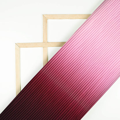 Maroon And Taffy Pink Ombre Pattern Digital Print Ultra Premium Butter Crepe Pleated Fabric - Fabcurate