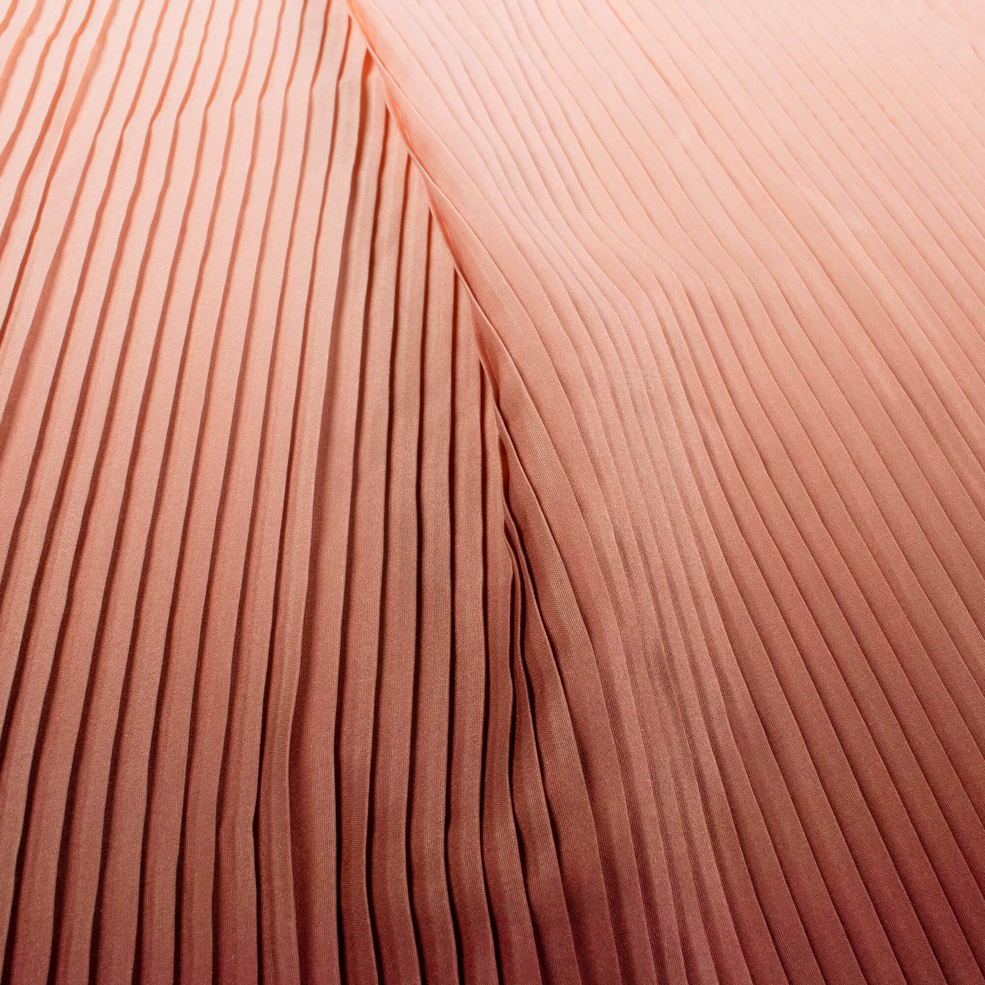 Brown And Peach Ombre Pattern Digital Print Ultra Premium Butter Crepe Pleated Fabric - Fabcurate