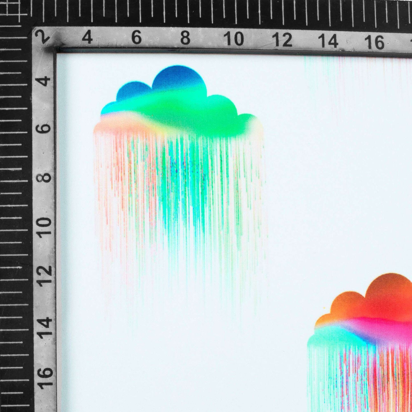 White And Green Holi Pattern Digital Print Ultra Premium Butter Crepe Fabric - Fabcurate