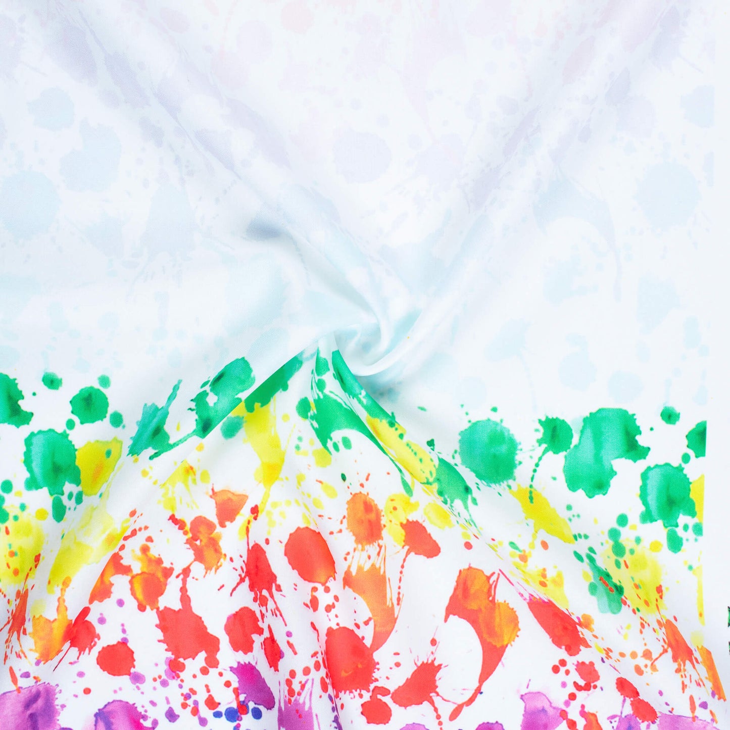 Multi-Color Holi Pattern Digital Print Ultra Premium Butter Crepe Fabric - Fabcurate