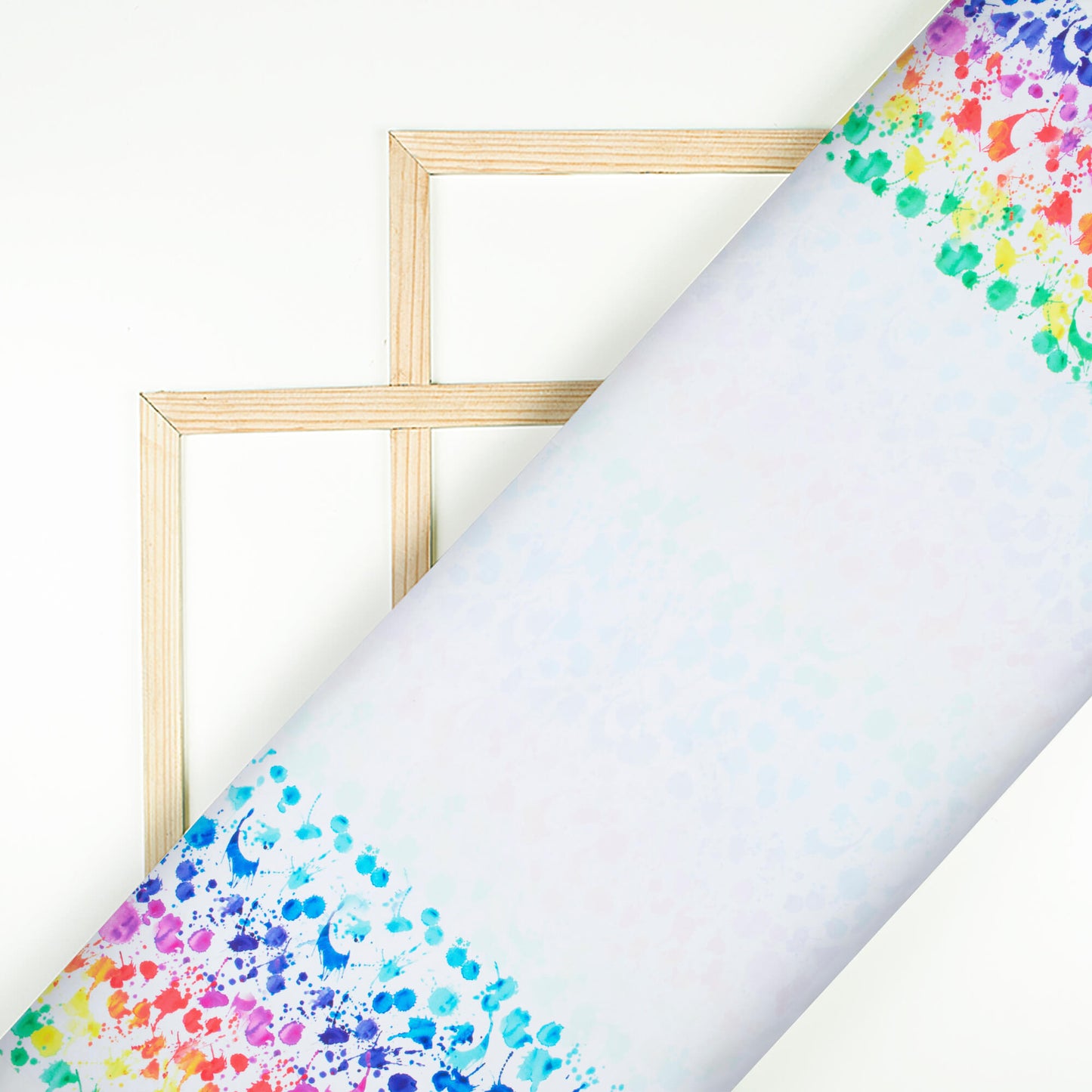 Multi-Color Holi Pattern Digital Print Ultra Premium Butter Crepe Fabric - Fabcurate