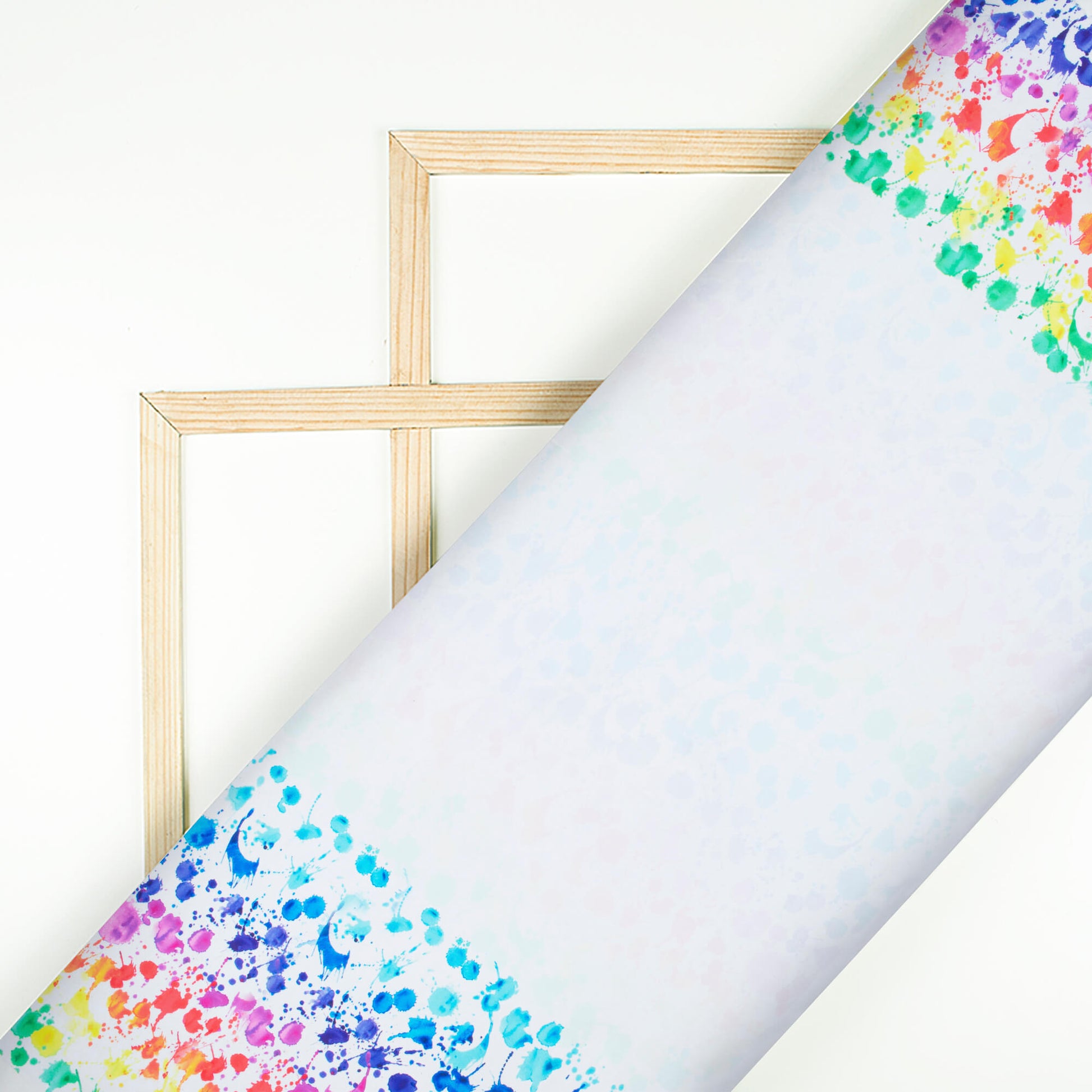 Multi-Color Holi Pattern Digital Print Ultra Premium Butter Crepe Fabric - Fabcurate