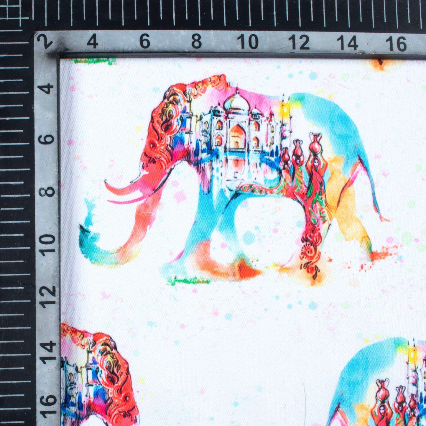 Multi-Color Holi Pattern Digital Print Ultra Premium Butter Crepe Fabric - Fabcurate